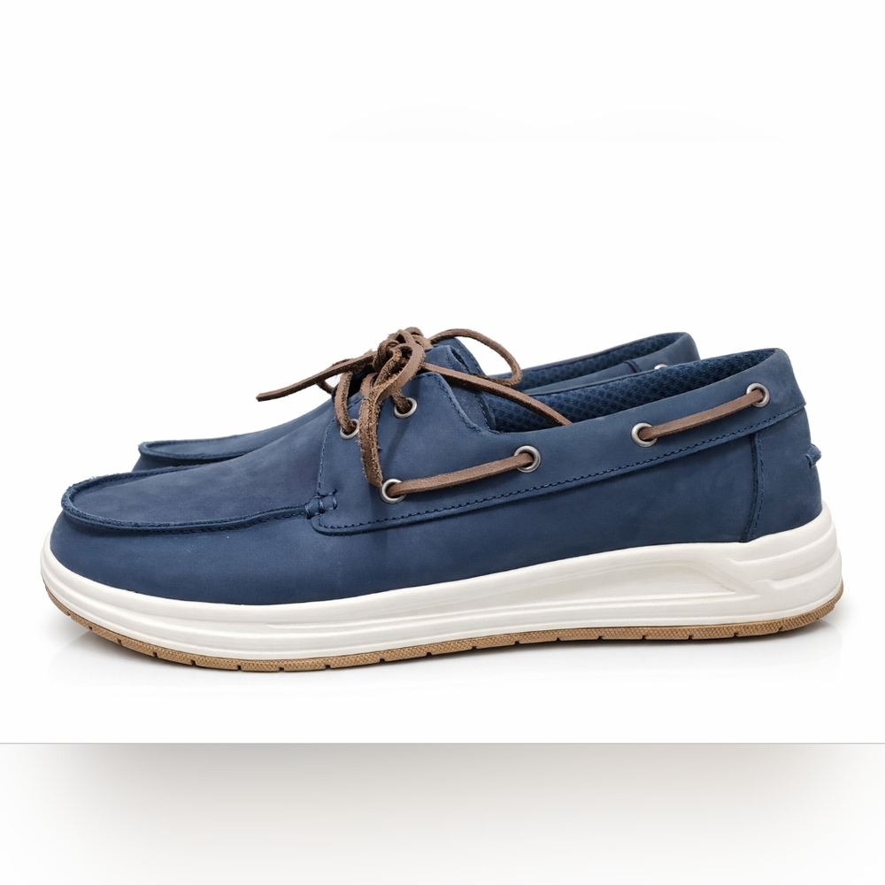 Lands' End Men's Comfort Leather Slip-On Boat Shoes US 11D